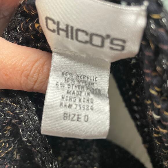 VTG Chicos Open Knit Lightweight Sweater Sz 0 Small Casual Capsule Minimalist - Picture 2 of 3